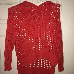 Hooded coral sweater